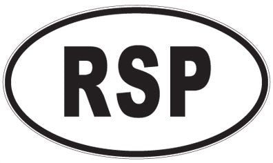 RSP - 3 Letter Initials Oval Sticker