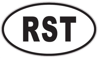 RST - 3 Letter Initials Oval Sticker