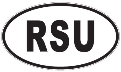 RSU - 3 Letter Initials Oval Sticker
