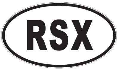 RSX - 3 Letter Initials Oval Sticker