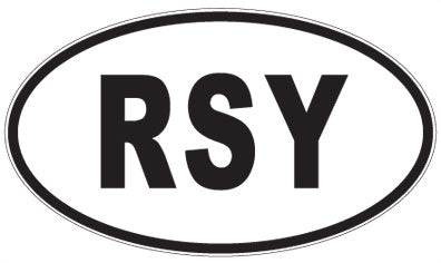 RSY - 3 Letter Initials Oval Sticker