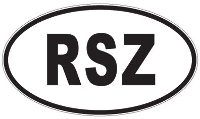 RSZ - 3 Letter Initials Oval Sticker