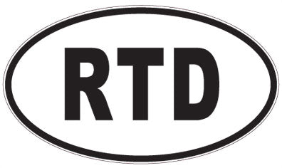RTD - 3 Letter Initials Oval Sticker