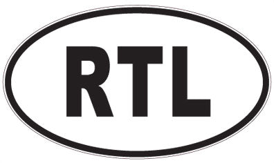 RTL - 3 Letter Initials Oval Sticker