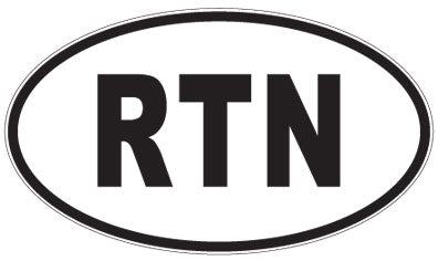 RTN - 3 Letter Initials Oval Sticker