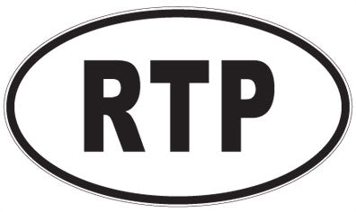 RTP - 3 Letter Initials Oval Sticker