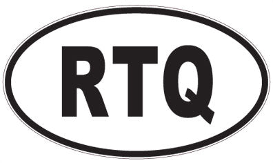 RTQ - 3 Letter Initials Oval Sticker
