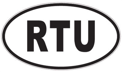 RTU - 3 Letter Initials Oval Sticker
