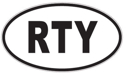 RTY - 3 Letter Initials Oval Sticker