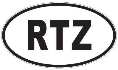 RTZ - 3 Letter Initials Oval Sticker