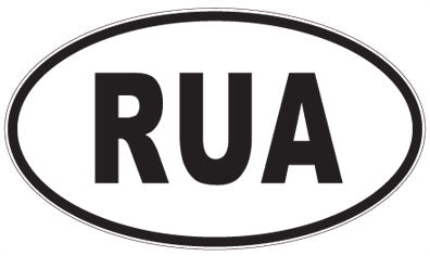RUA - 3 Letter Initials Oval Sticker