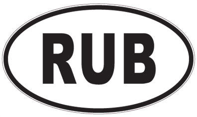 RUB - 3 Letter Initials Oval Sticker