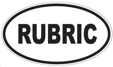 RUBRIC - Oval Sticker