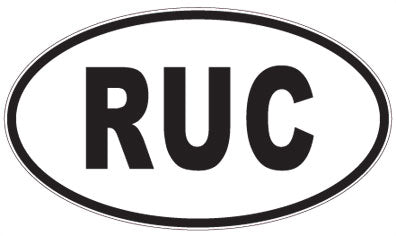 RUC - 3 Letter Initials Oval Sticker