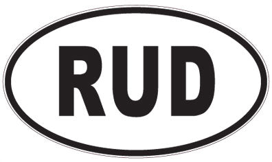 RUD - 3 Letter Initials Oval Sticker