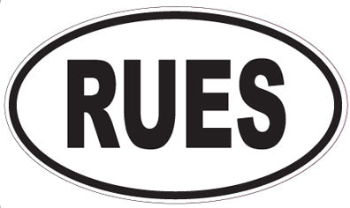 RUES - Oval Sticker