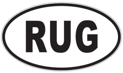 RUG - 3 Letter Initials Oval Sticker
