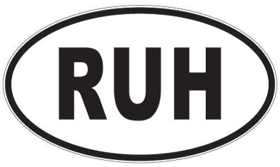RUH - 3 Letter Initials Oval Sticker