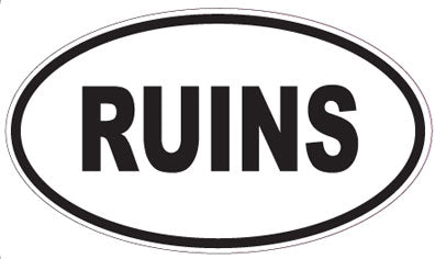 RUINS - Oval Magnet