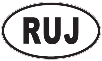 RUJ - 3 Letter Initials Oval Sticker