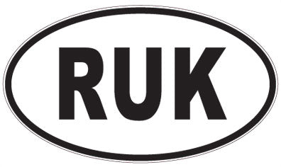 RUK - 3 Letter Initials Oval Sticker