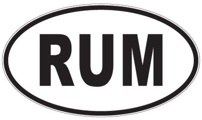 RUM - 3 Letter Initials Oval Sticker