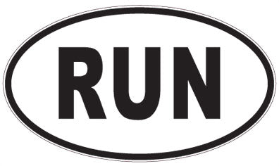 RUN - 3 Letter Initials Oval Sticker
