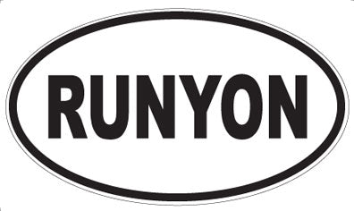 RUNYON - Oval Sticker
