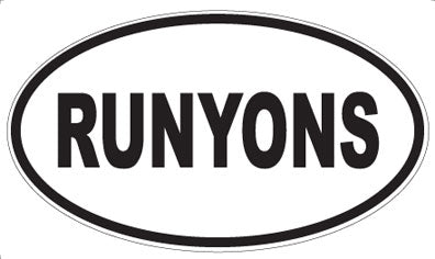 RUNYONS - Oval Sticker