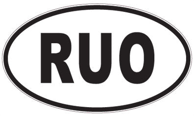 RUO - 3 Letter Initials Oval Sticker