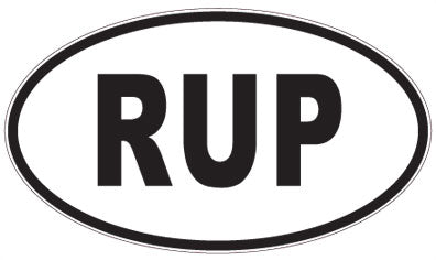 RUP - 3 Letter Initials Oval Sticker