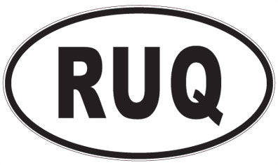 RUQ - 3 Letter Initials Oval Sticker