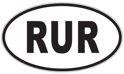 RUR - 3 Letter Initials Oval Sticker