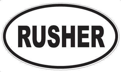 RUSHER - Oval Magnet