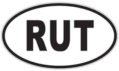 RUT - 3 Letter Initials Oval Sticker