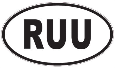 RUU - 3 Letter Initials Oval Sticker
