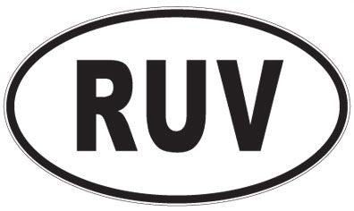 RUV - 3 Letter Initials Oval Sticker
