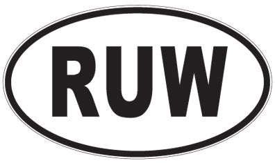 RUW - 3 Letter Initials Oval Sticker