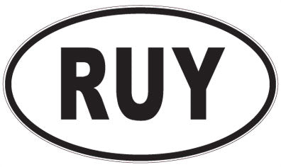 RUY - 3 Letter Initials Oval Sticker