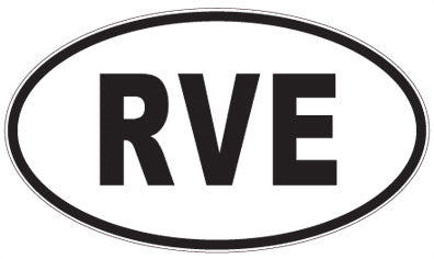 RVE - 3 Letter Initials Oval Sticker