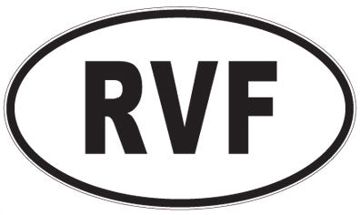 RVF - 3 Letter Initials Oval Sticker