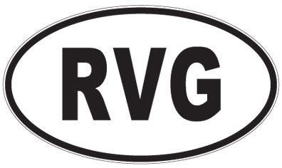 RVG - 3 Letter Initials Oval Sticker