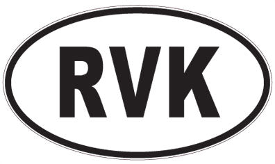 RVK - 3 Letter Initials Oval Sticker