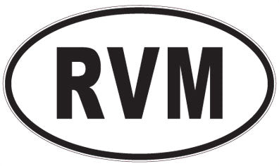 RVM - 3 Letter Initials Oval Sticker