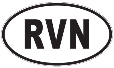 RVN - 3 Letter Initials Oval Sticker