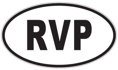 RVP - 3 Letter Initials Oval Sticker