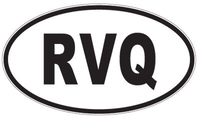 RVQ - 3 Letter Initials Oval Sticker