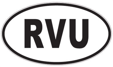 RVU - 3 Letter Initials Oval Sticker