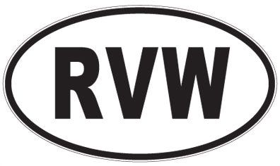 RVW - 3 Letter Initials Oval Sticker