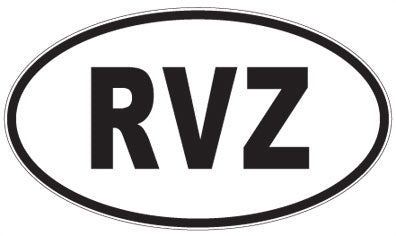 RVZ - 3 Letter Initials Oval Sticker